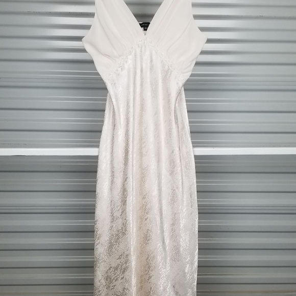 Midi Length Silky Slip Dress Cream Color size Medium - Picture 2 of 11